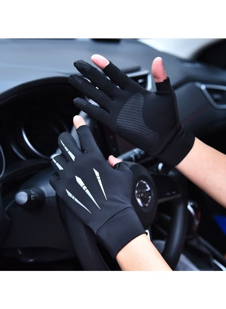 قفازات الصيد الواقية من الأشعة فوق البنفسجية، قفازات بإصبعين للحماية من الشمس - قفازات رجالية ونسائية للتجديف بالكاياك وركوب القوارب وصيد الأسماك والمشي لمسافات طويلة والقيادة وركوب الدراجات - Image 1